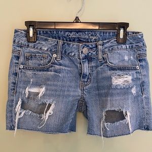 American Eagle denim distressed shorts, size 2